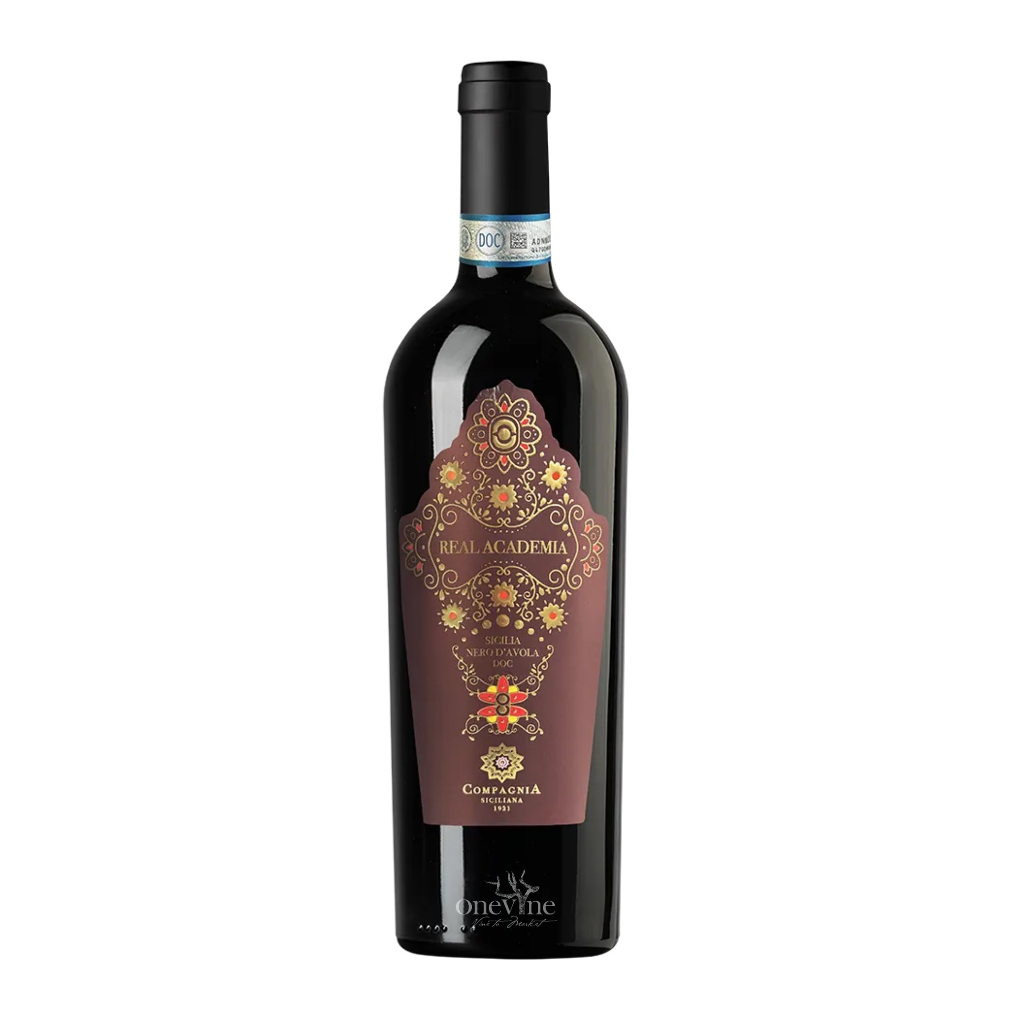 2020 Montedidio 'Real Academia' Nero d'Avola Sicilia red wine bottle, curated by One Vine Wines.