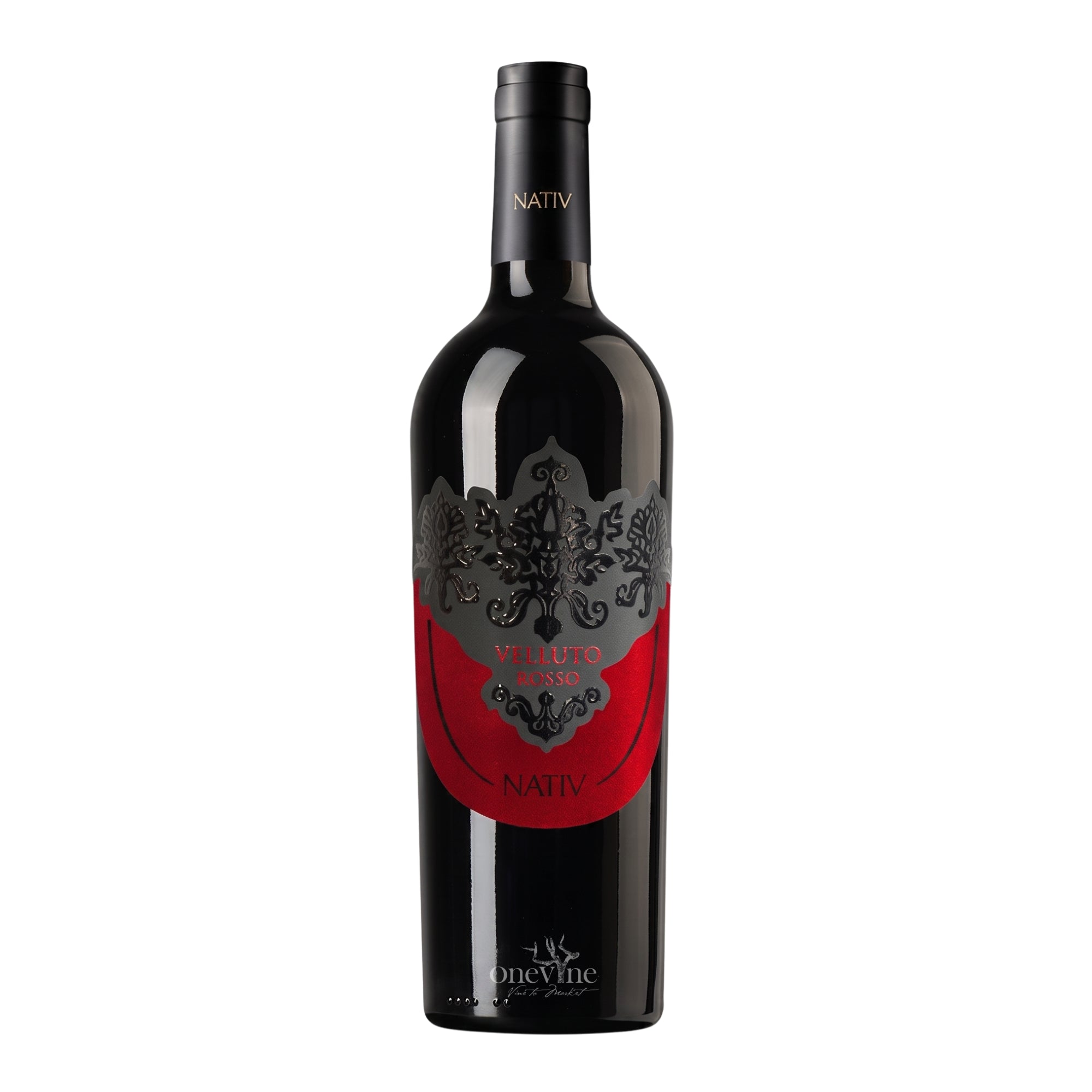 2021 Nativ Velluto Rosso Irpinia Aglianico DOP red wine bottle, curated by One Vine Wines.