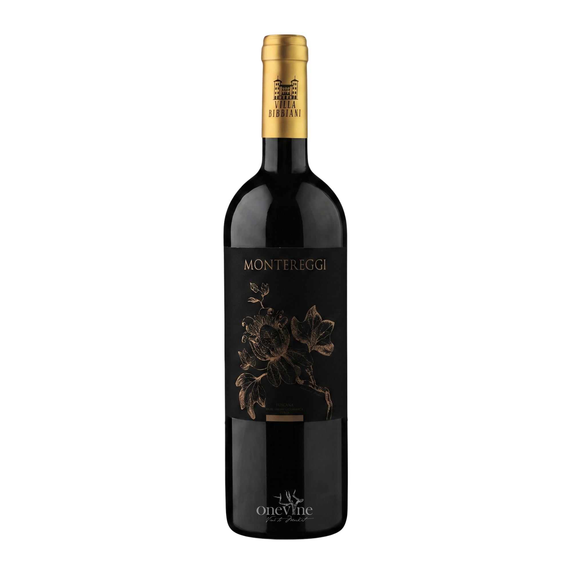 2022 Villa Bibbiani 'Montereggi' Cabernet Sauvignon Toscana red wine bottle, curated by One Vine Wines.