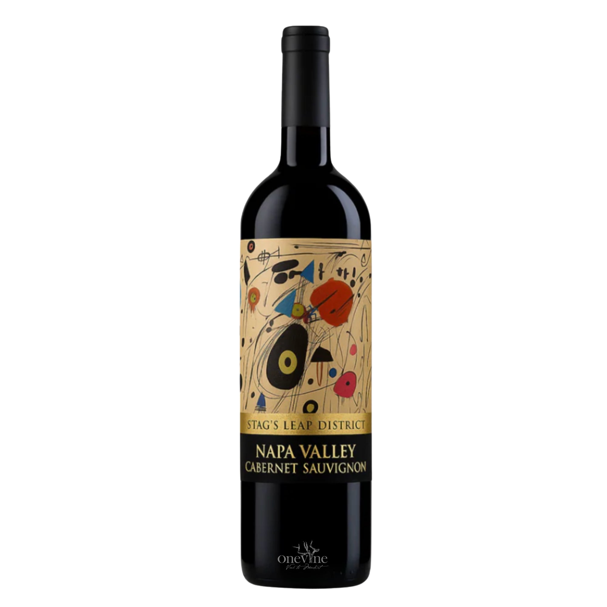 2023BarNoneStagsLeapDistrictNapaValleyCabernetSauvignon wine bottle with a white background. 