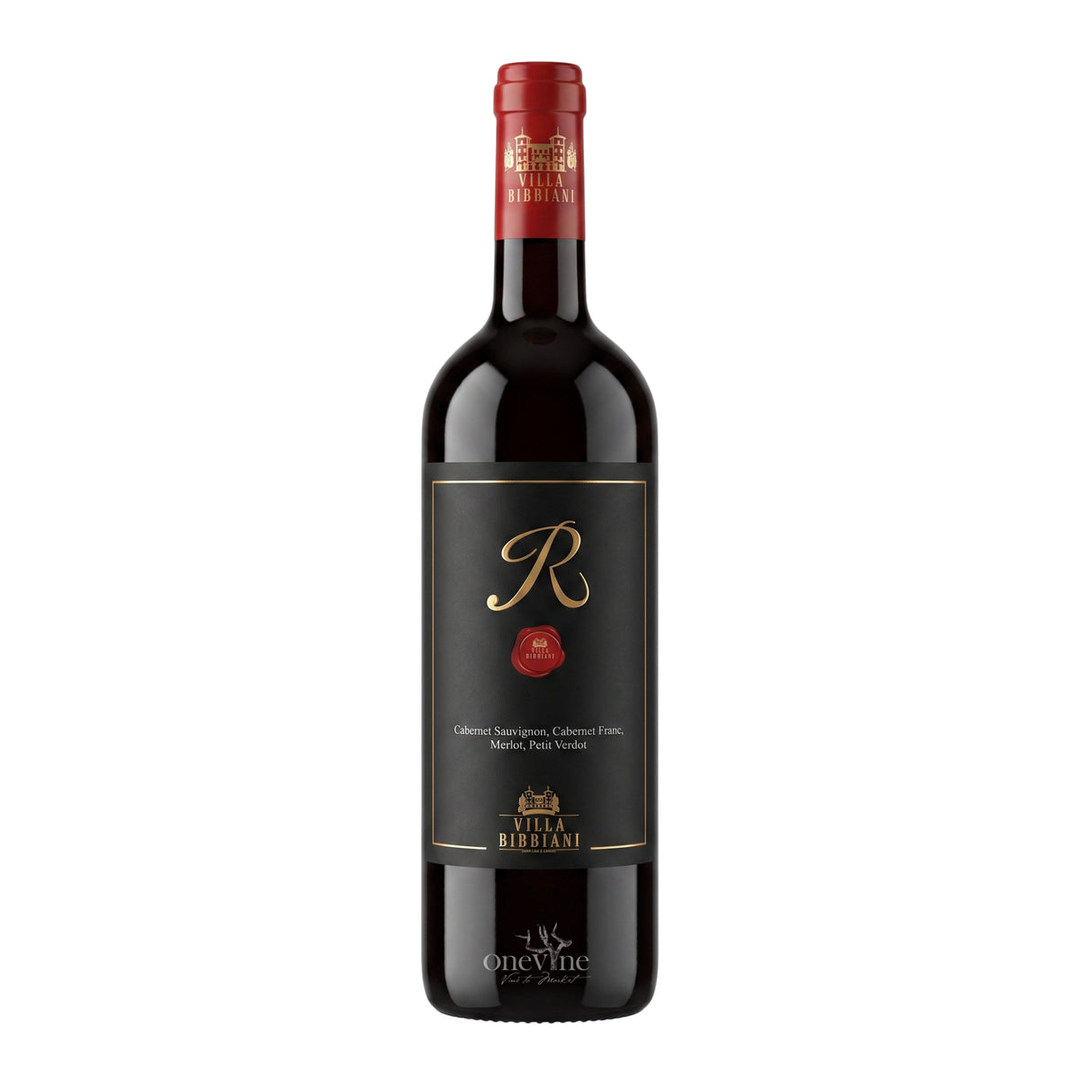 2024 Villa Bibbiani 'R' Bordeaux Red Blend IGT Toscana red wine bottle, curated by One Vine Wines.