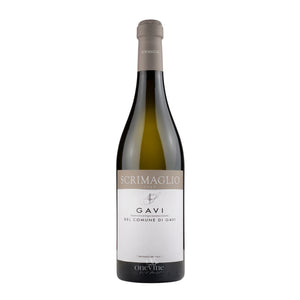2025 Scrimaglio Gavi del Comune di Gavi white wine bottle, curated by One Vine Wines.
