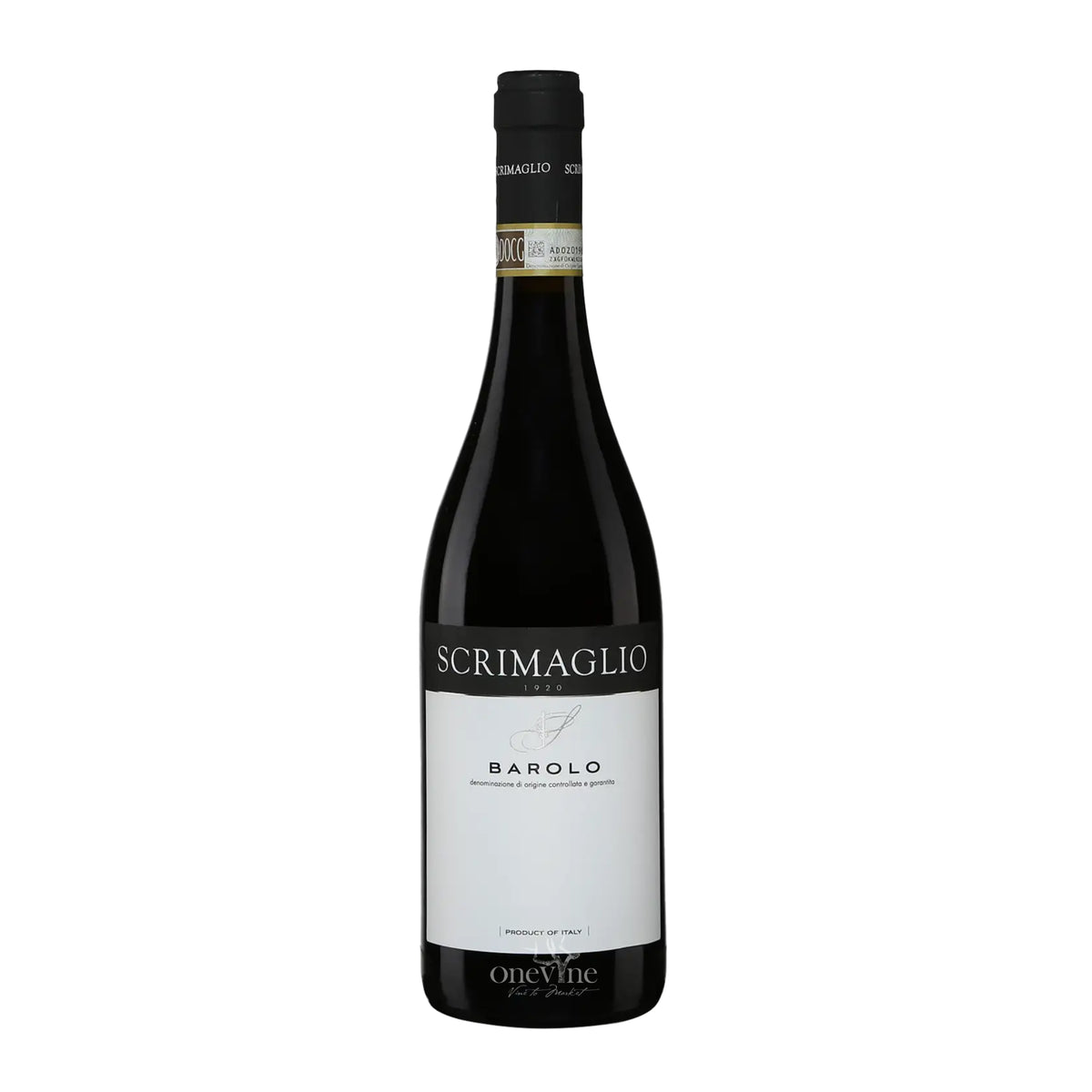 2021 Scrimaglio Barolo DOCG red wine bottle, curated by One Vine Wines.