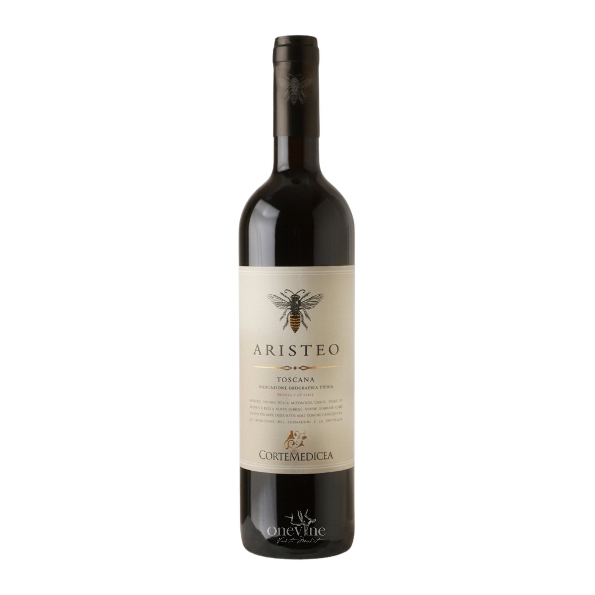 2022 Corte Medicea 'Aristeo' Super Tuscan red wine bottle, curated by One Vine Wines.