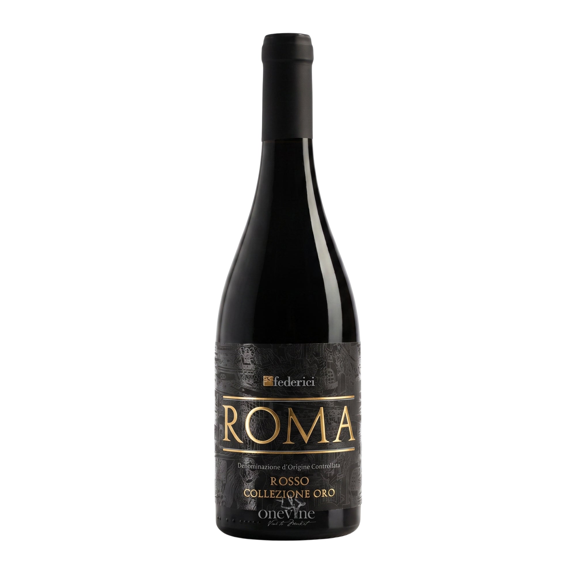 2023 Federici 'Collezione Oro' Roma Rosso Lazio DOC red wine bottle, curated by One Vine Wines.