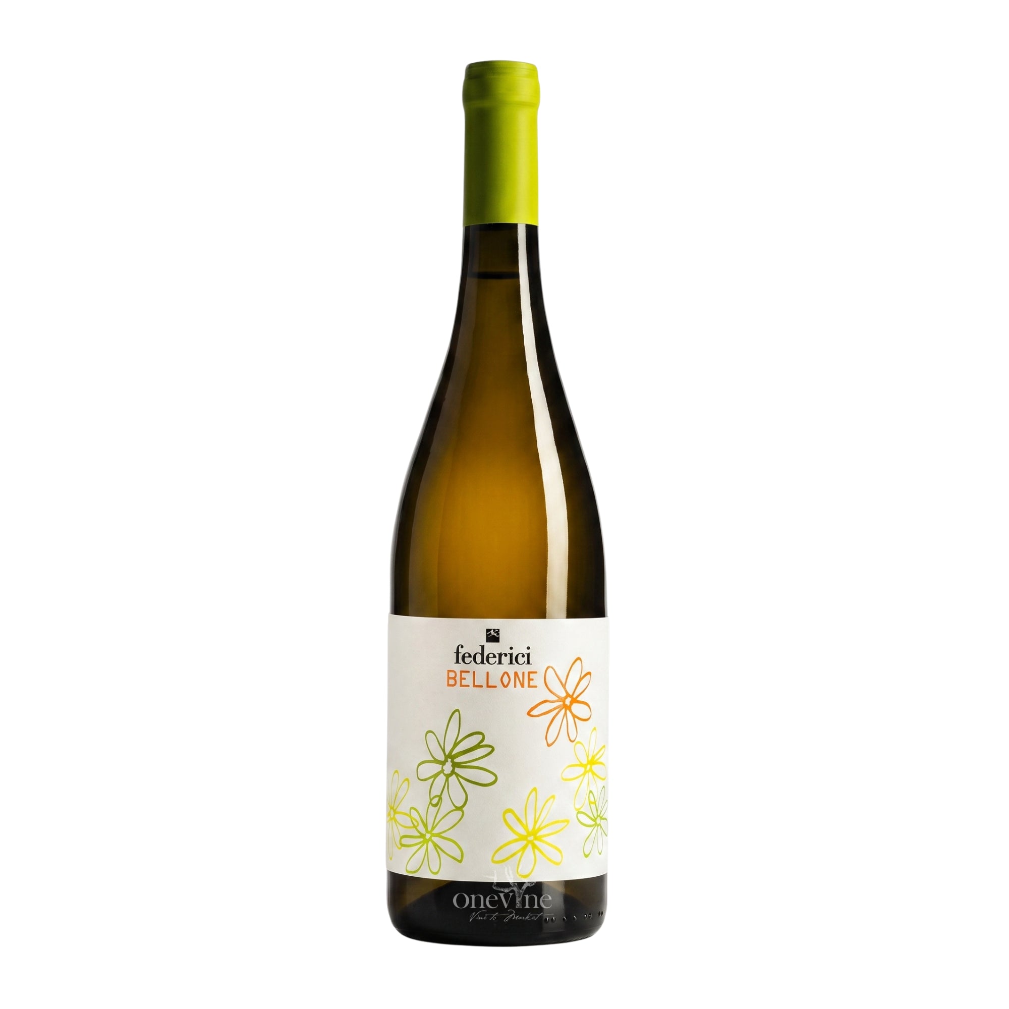 2025 Federici Bellone Lazio IGT white wine bottle, curated by One Vine Wines.