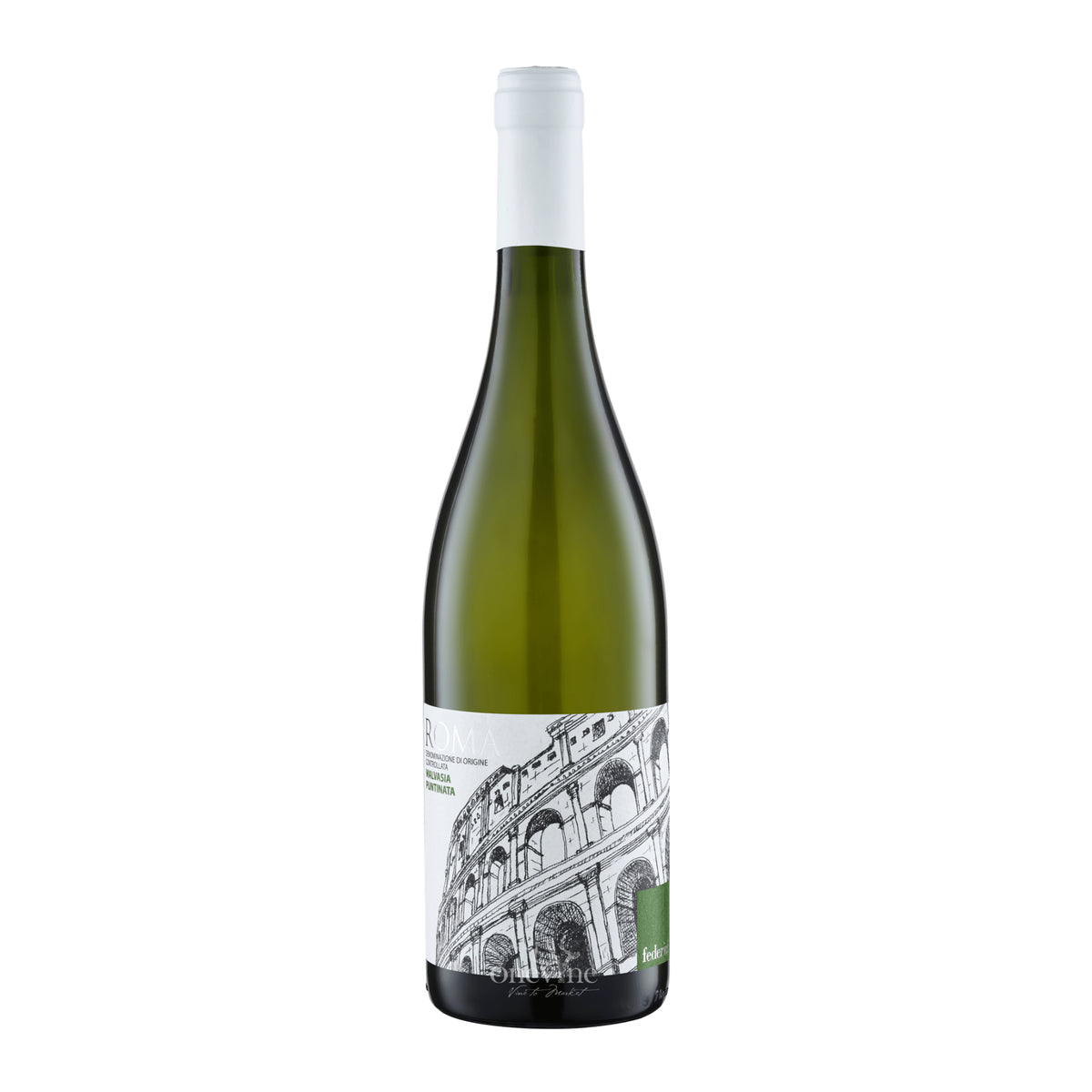 2025 Federici Roma Bianco Lazio DOC white wine bottle, curated by One Vine Wines.